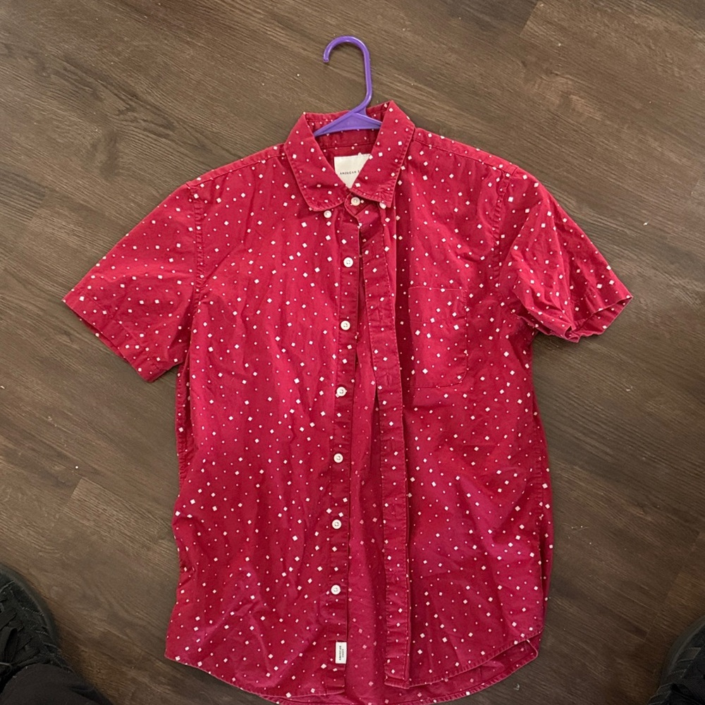 American Eagle Red Polka Dot Shirt